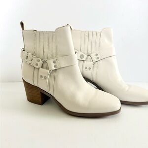 Sam Edelman Dalma Western Harness White Festival Cowgirl Ankle Boots